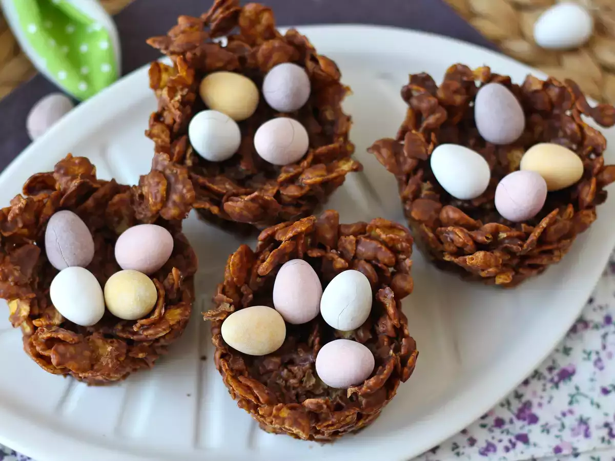 Påskereder af chokolade og cornflakes - foto 4