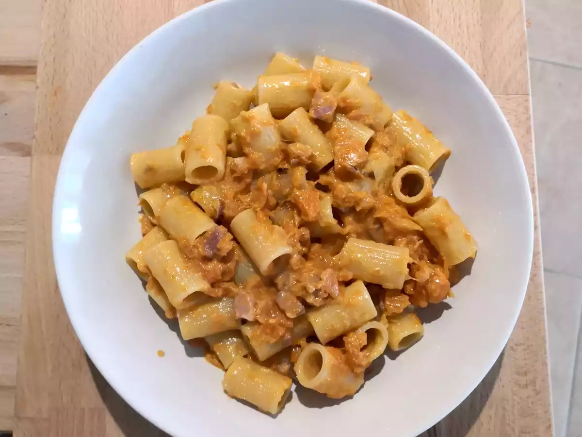 Pasta med græskar og bacon