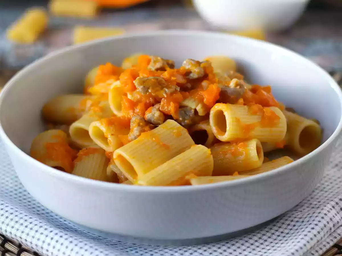 Pasta med græskar og pølse - foto 7
