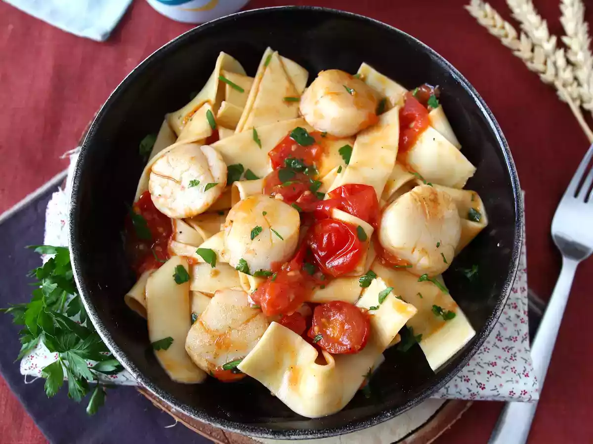 Pasta med kammuslinger, en elegant forret med fisk og skaldyr - foto 4