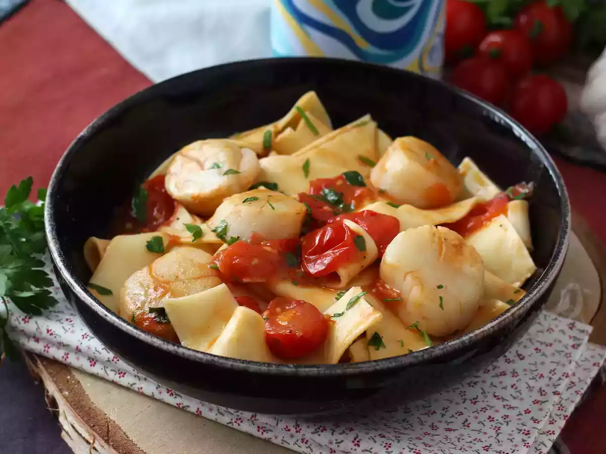 Pasta med kammuslinger, en elegant forret med fisk og skaldyr - foto 5