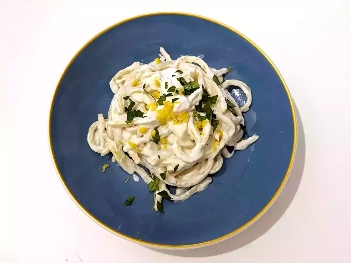 Pasta med ricotta og citron, en delikat forret, som er meget nem at tilberede! - foto 2