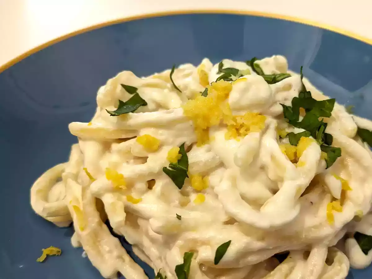 Pasta med ricotta og citron, en delikat forret, som er meget nem at tilberede! - foto 3