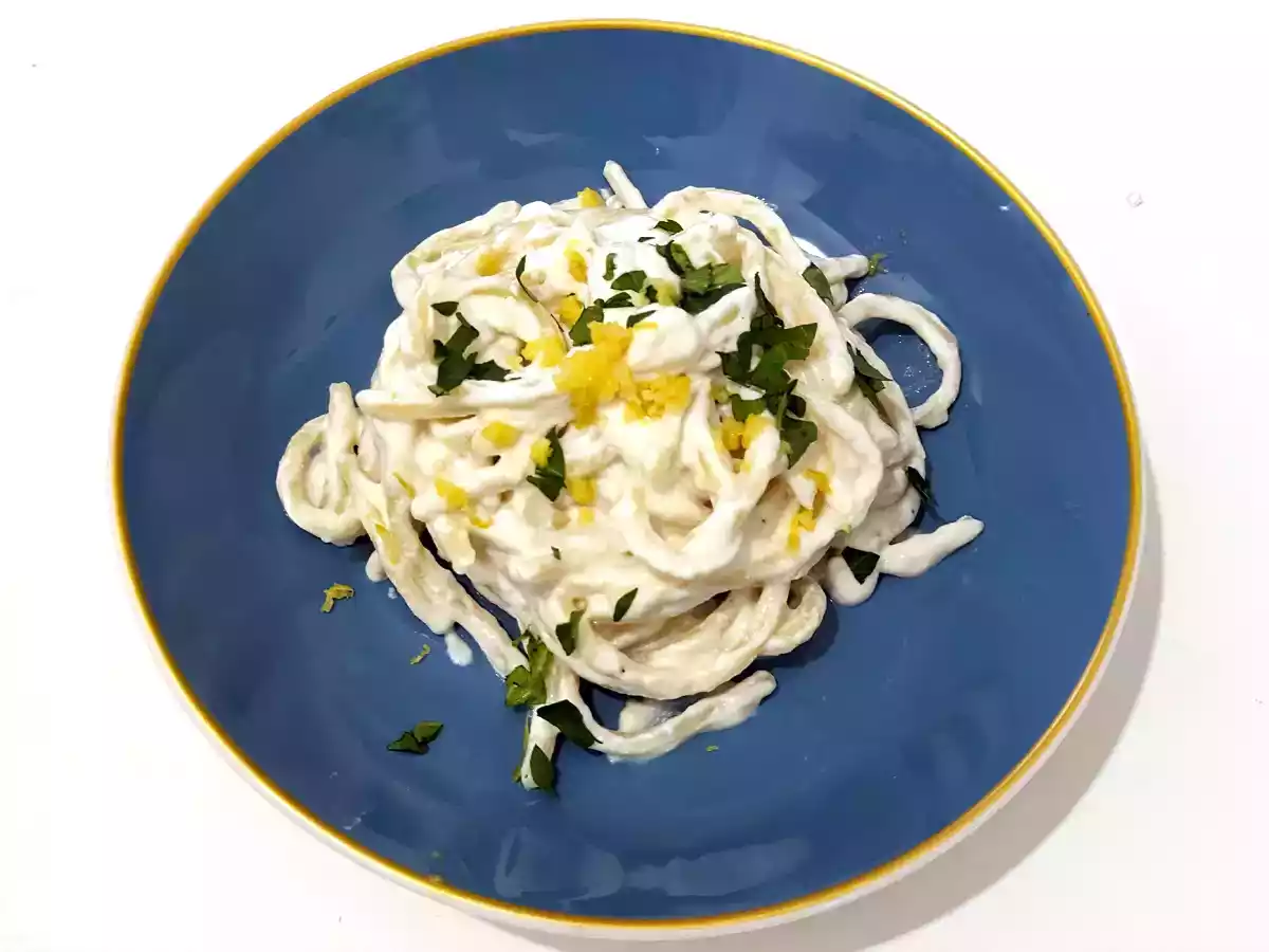 Pasta med ricotta og citron, en delikat forret, som er meget nem at tilberede! - foto 4