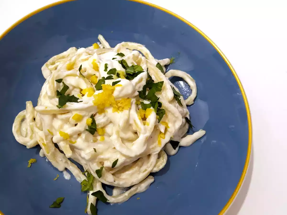 Pasta med ricotta og citron, en delikat forret, som er meget nem at tilberede! - foto 5