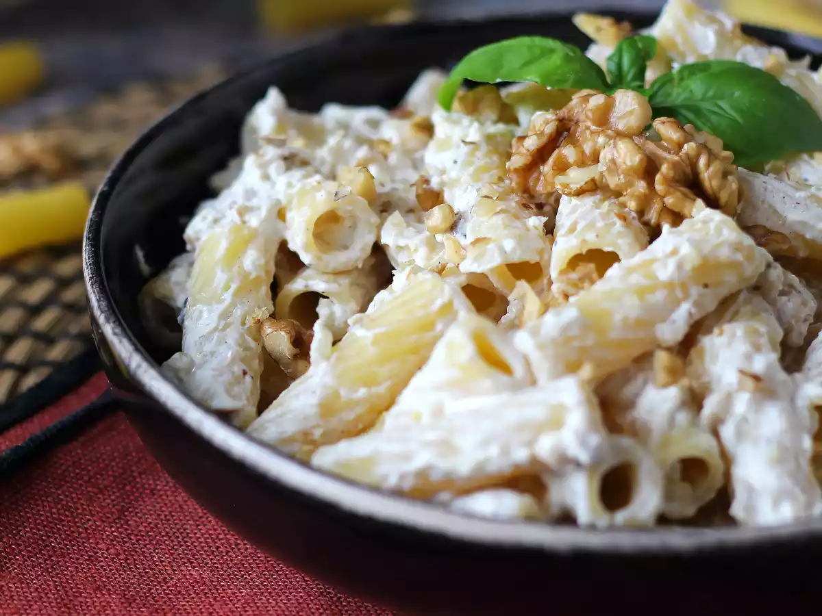 Pasta med ricotta og valnødder: cremet og sprød - foto 3