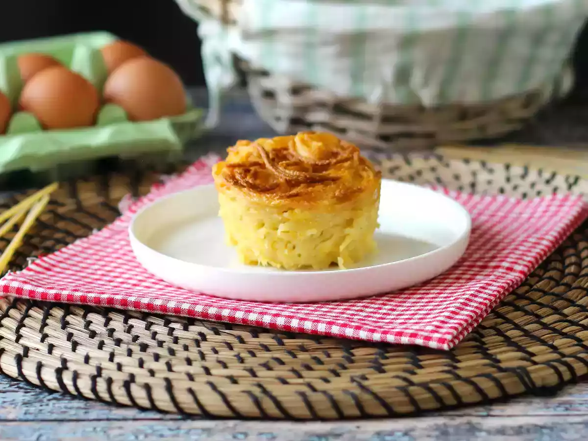 Pasta-omelet i luftfryser