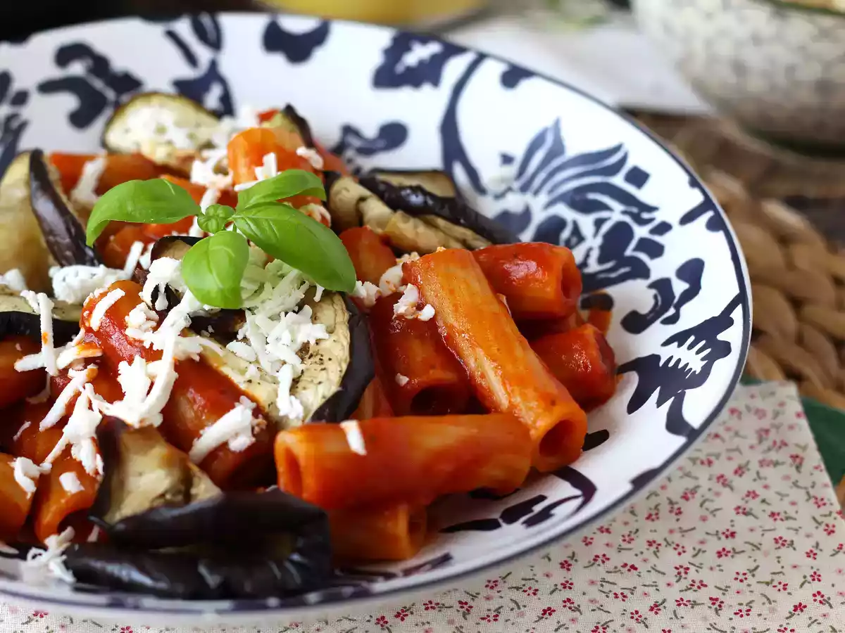 Pasta Siciliana med aubergine, den nemme og lette version - Pasta alla Norma - foto 2