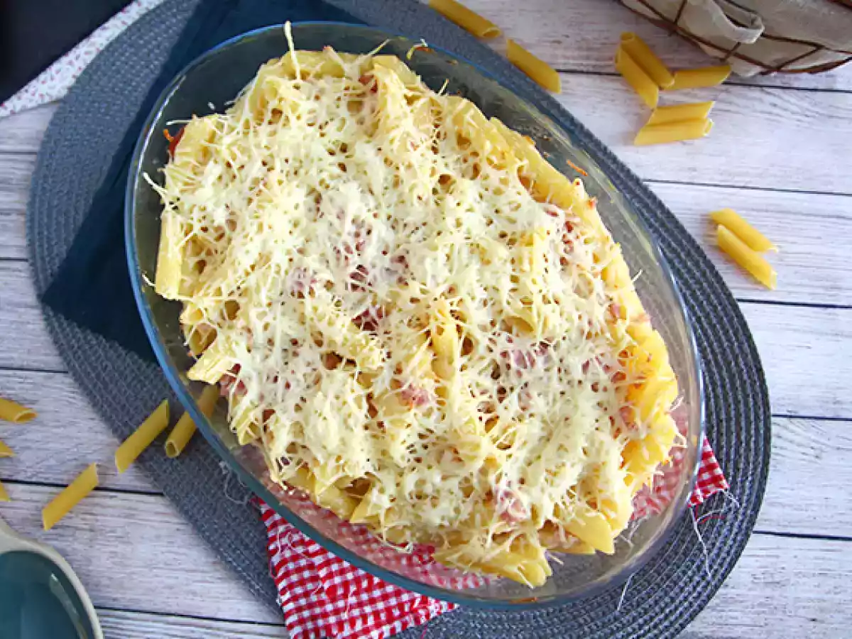 Pastagratin med skinke og ost - foto 3