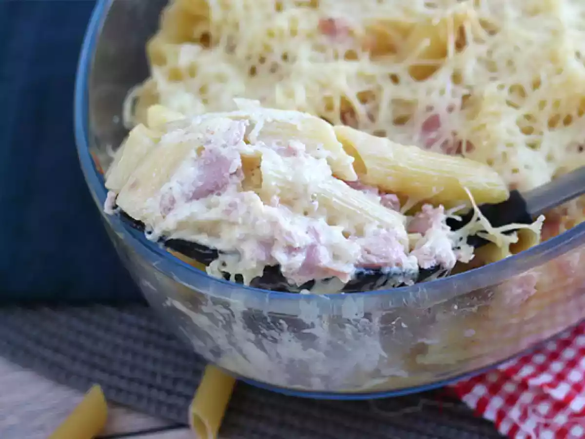 Pastagratin med skinke og ost - foto 4