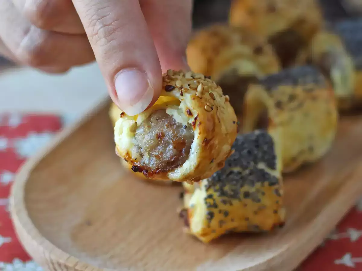 Pølse- og ostesnacks i luftfritøren - foto 3