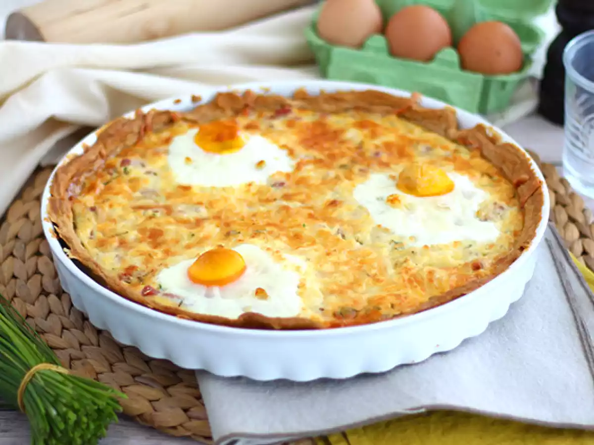 Quiche med æg og skinke - foto 2