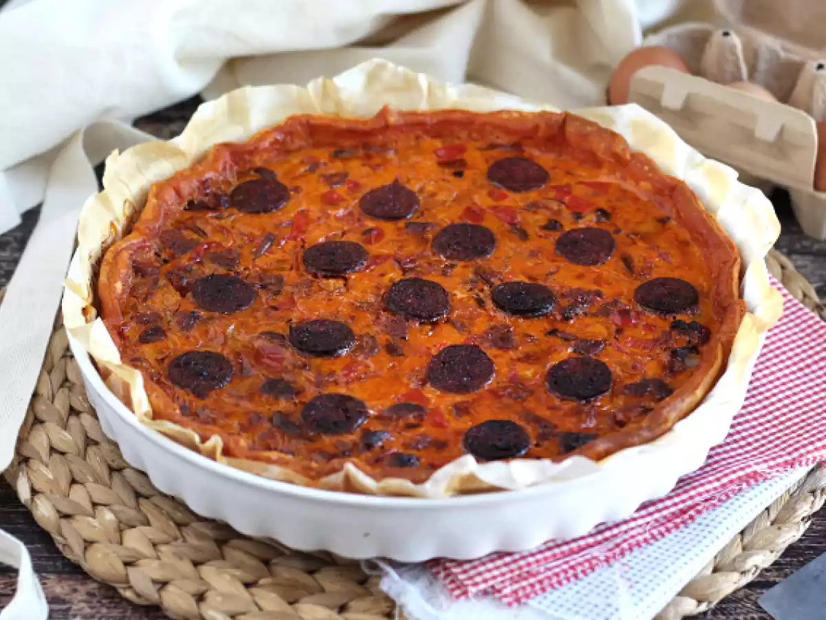 Quiche med peberfrugt og chorizo - foto 3