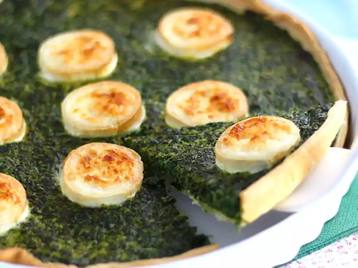 Quiche med spinat og gedeost