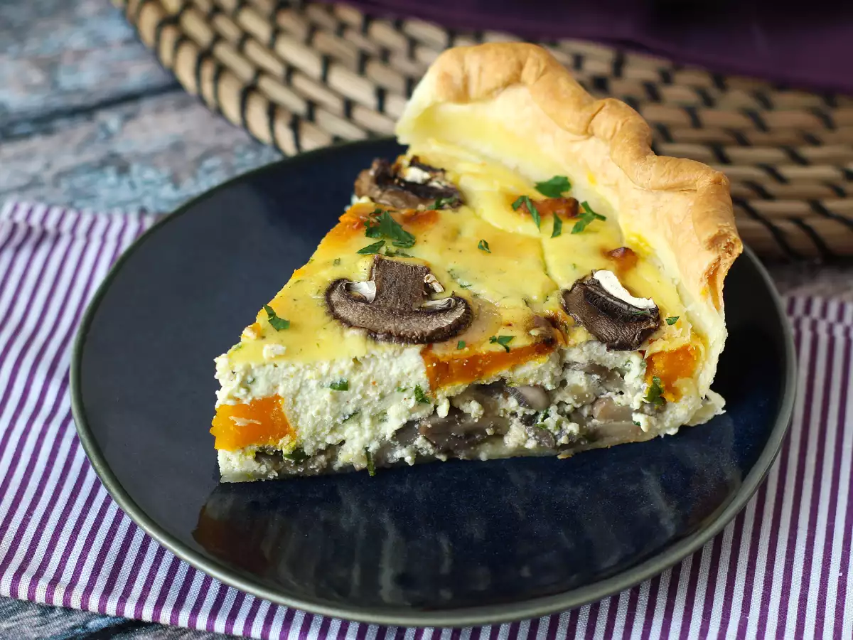Quiche med svampe og hokkaidogræskar - foto 6
