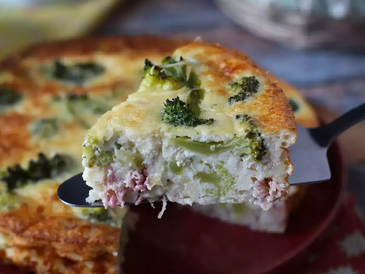 Quiche uden bund med broccoli, pancetta og hytteost - foto 5