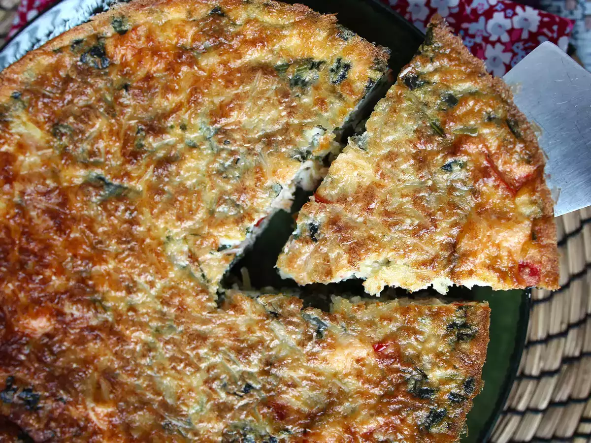 Quiche uden dej med laks, spinat og hytteost - foto 3