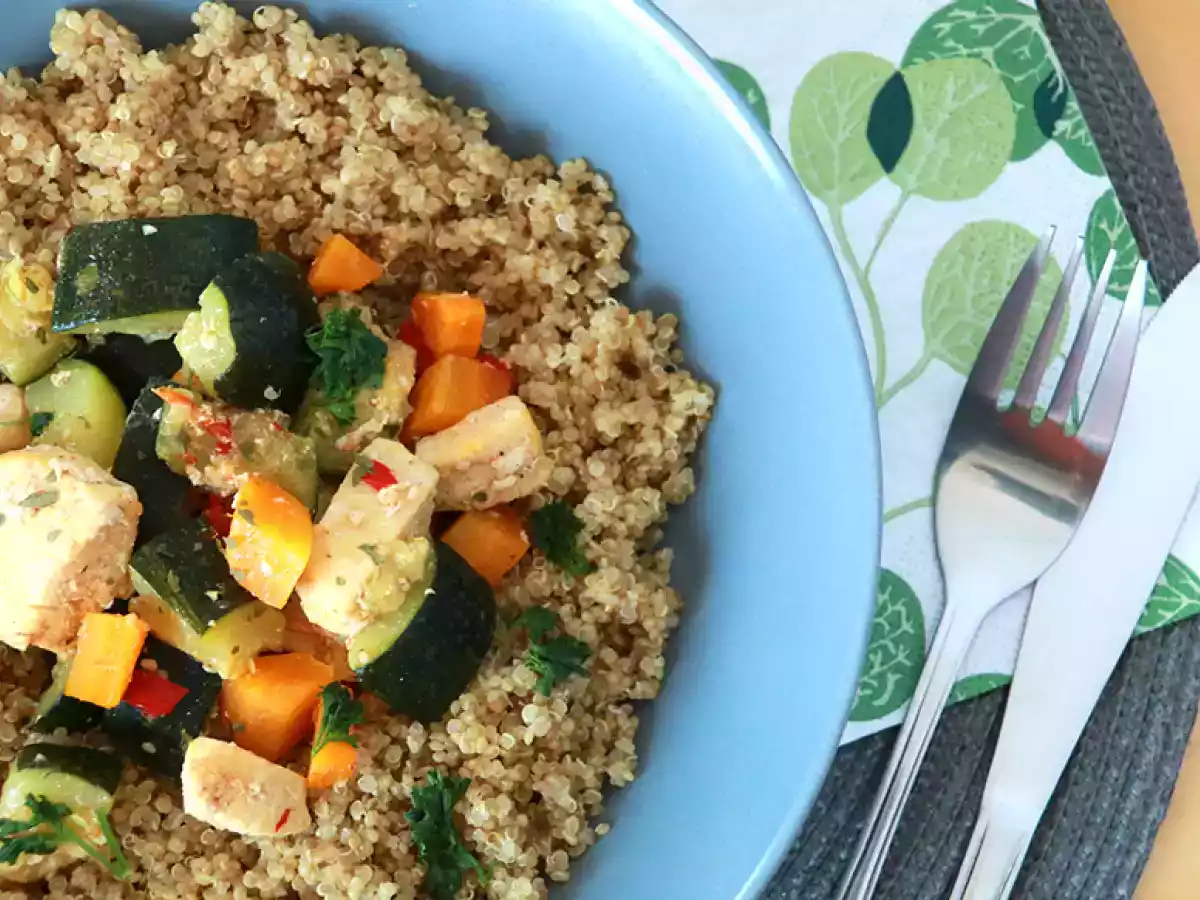 Quinoa med grøntsager og kylling - foto 3