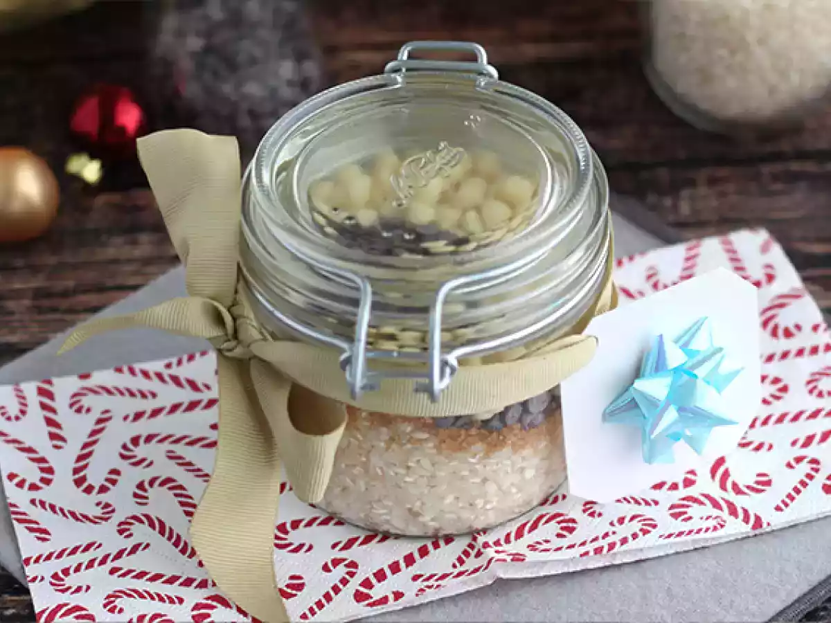 Risbudding-kit med mørk og hvid chokolade