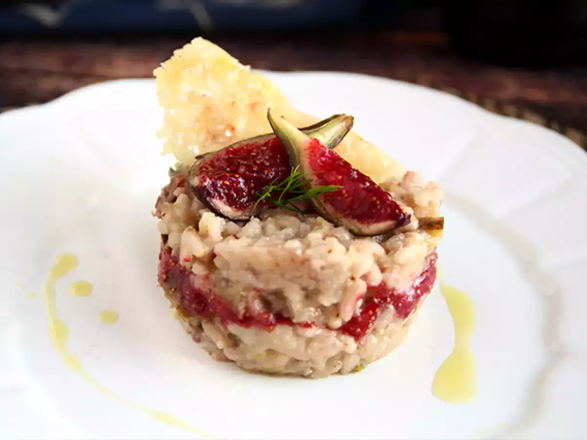 Risotto med figner, gorgonzola og skinke