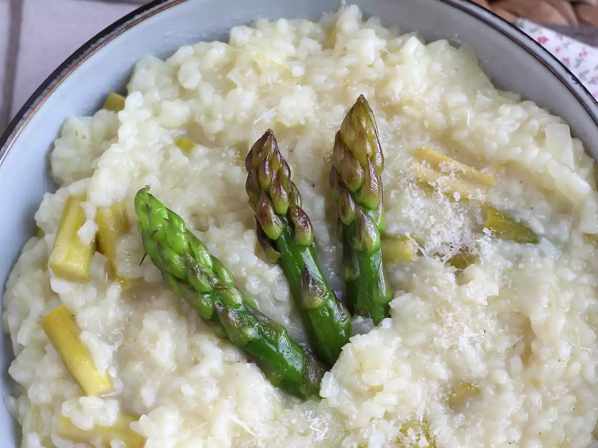 Risotto med grønne asparges og parmesan - foto 2