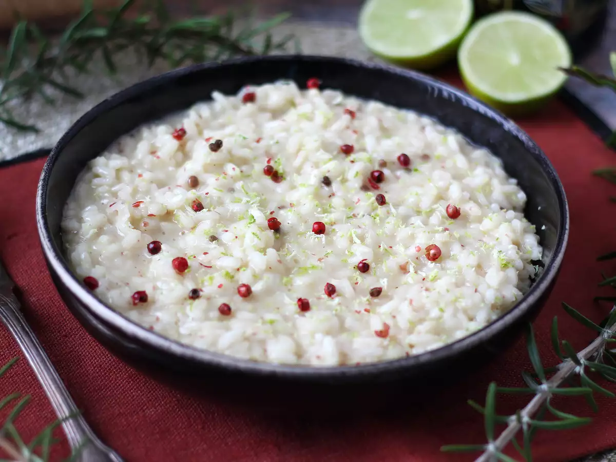 Risotto med lime og pink peber: elegant vegetarisk opskrift til særlige middage - foto 4
