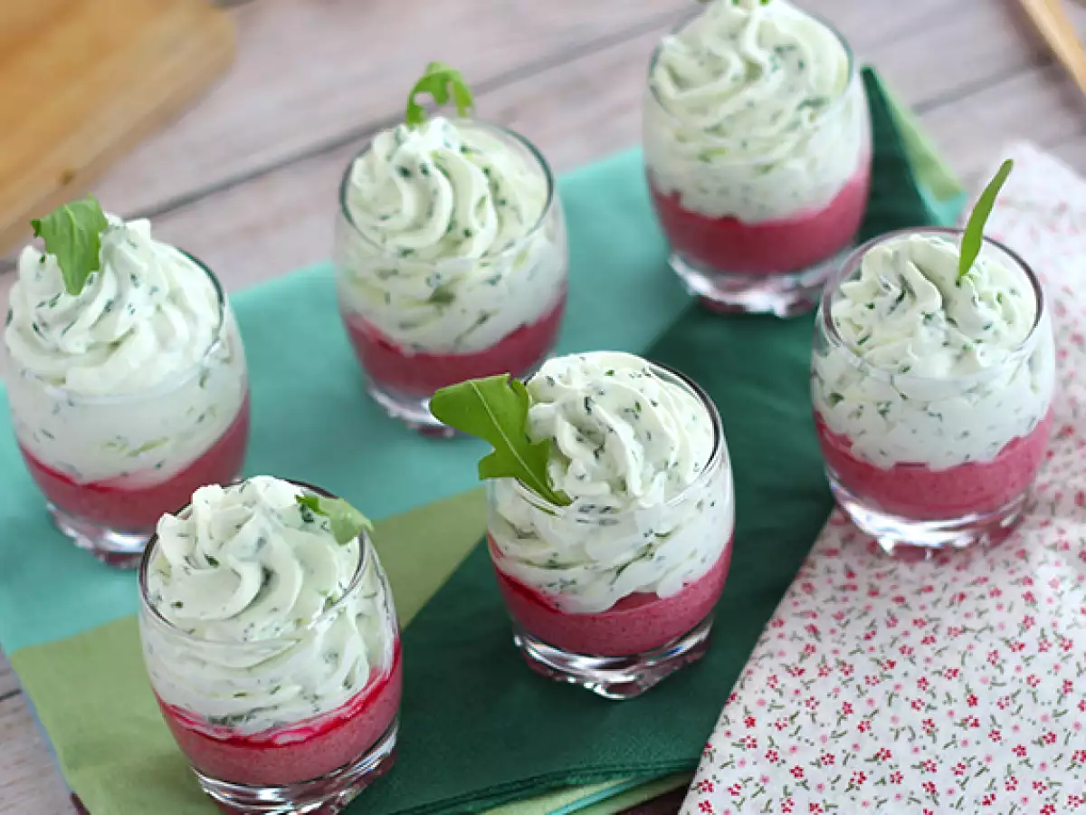 Rødbede i glas med rucolamousse - foto 3