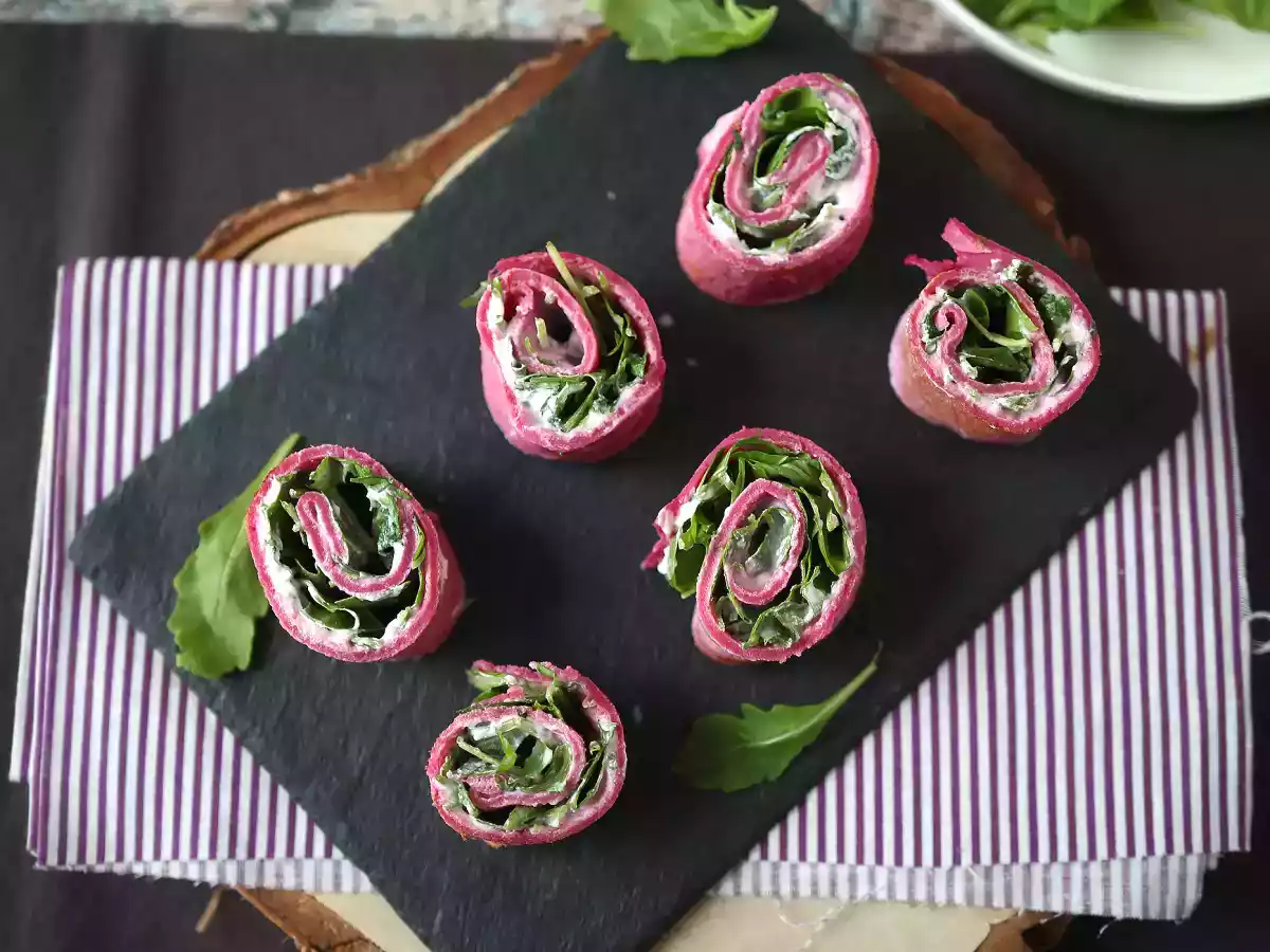 Rødbedecrepesruller med ricotta og rucola - foto 6