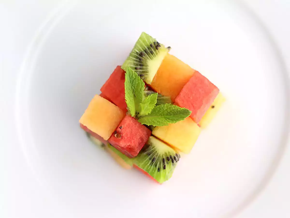 Rubiks-terning af frugt – dekorativ frugtsalat - foto 2