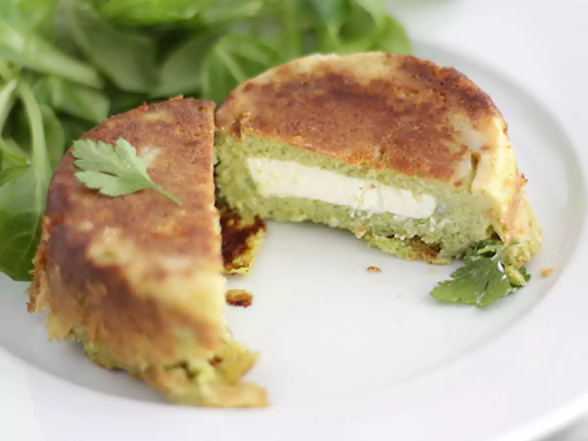 Saftige courgettekager med Kiri-ost i midten