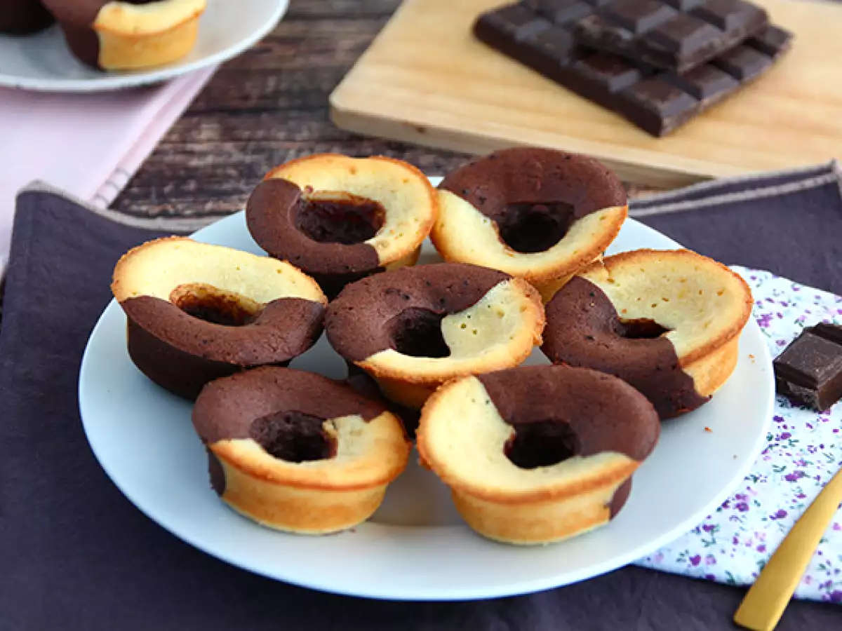 Saftige muffins med chokolade og vanilje samt et blødt chokoladehjerte - foto 3
