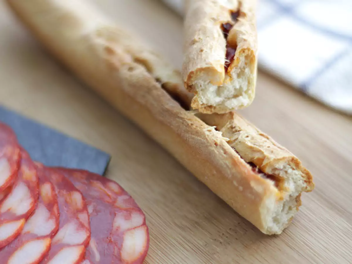 Små flutes med chorizo