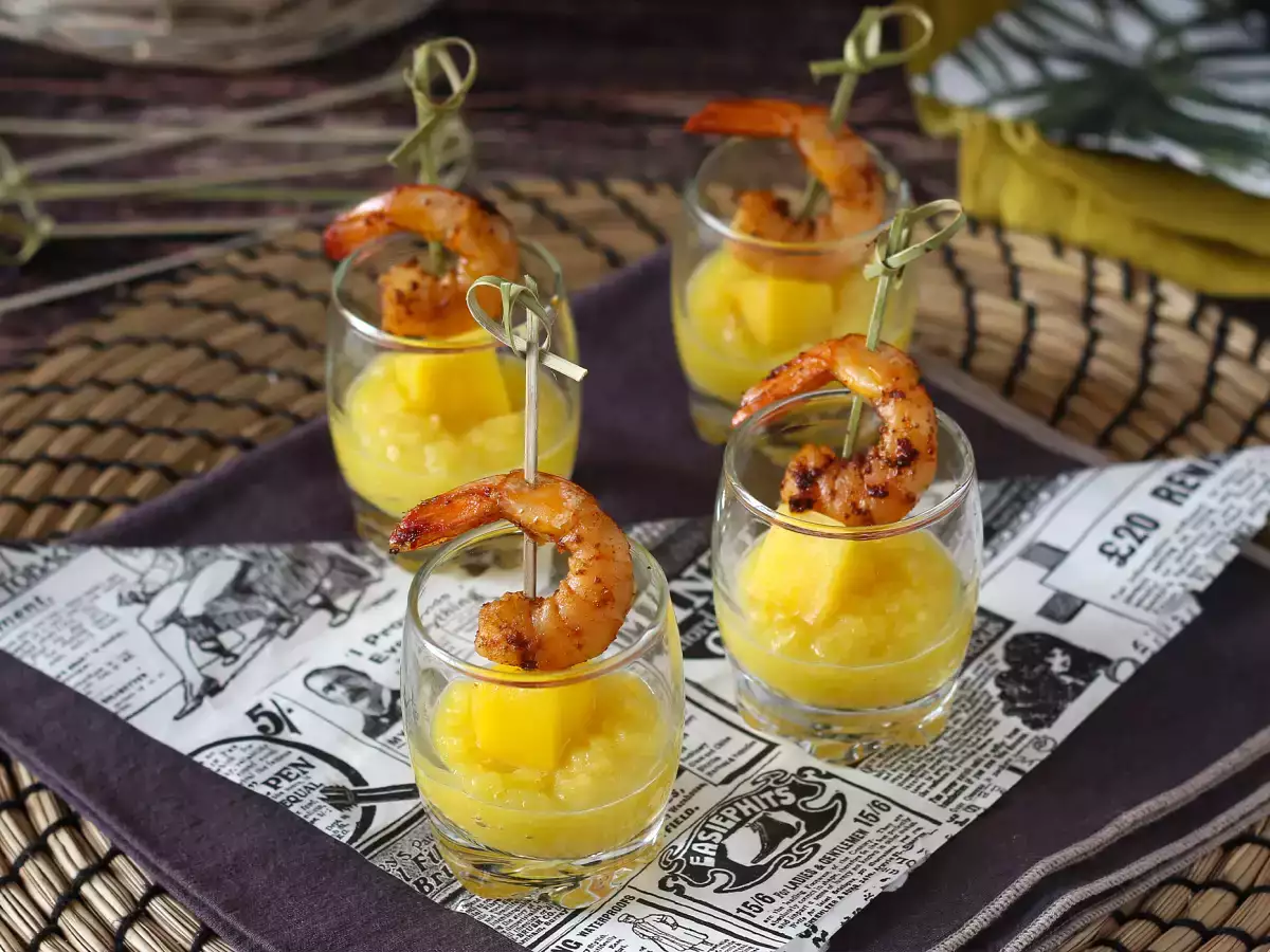 Små glas med rejer og mango – sød-salt appetizer - foto 5