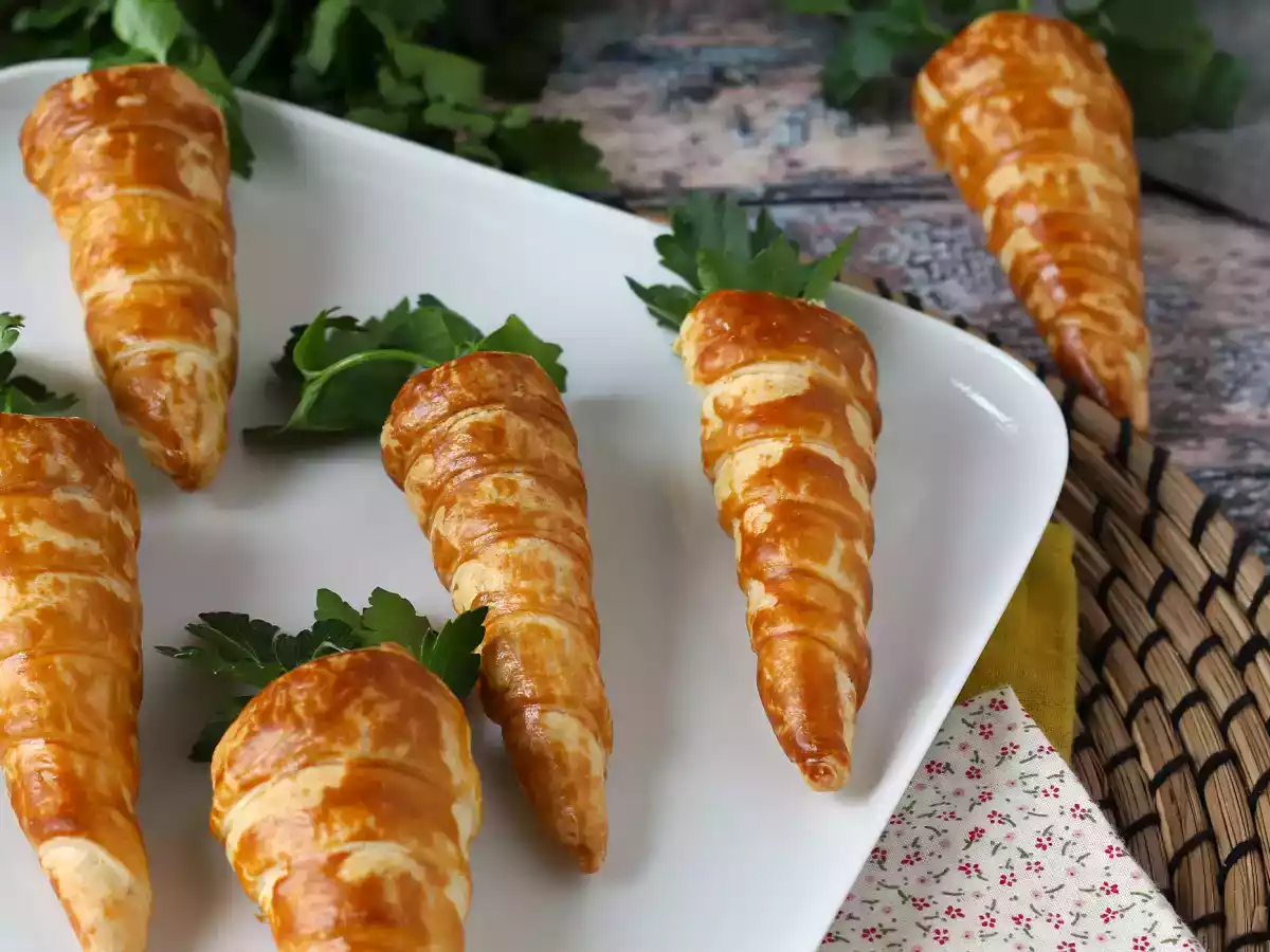 Søde butterdejsgulerødder til en påskeaperitif: gedeost og soltørrede tomater - foto 2