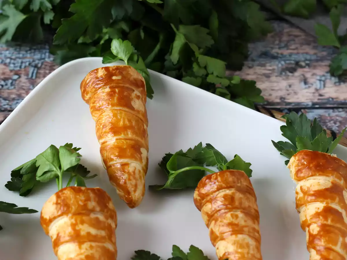 Søde butterdejsgulerødder til en påskeaperitif: gedeost og soltørrede tomater - foto 3
