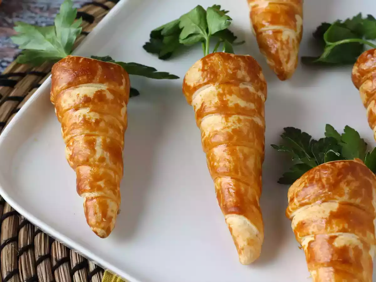 Søde butterdejsgulerødder til en påskeaperitif: gedeost og soltørrede tomater - foto 5