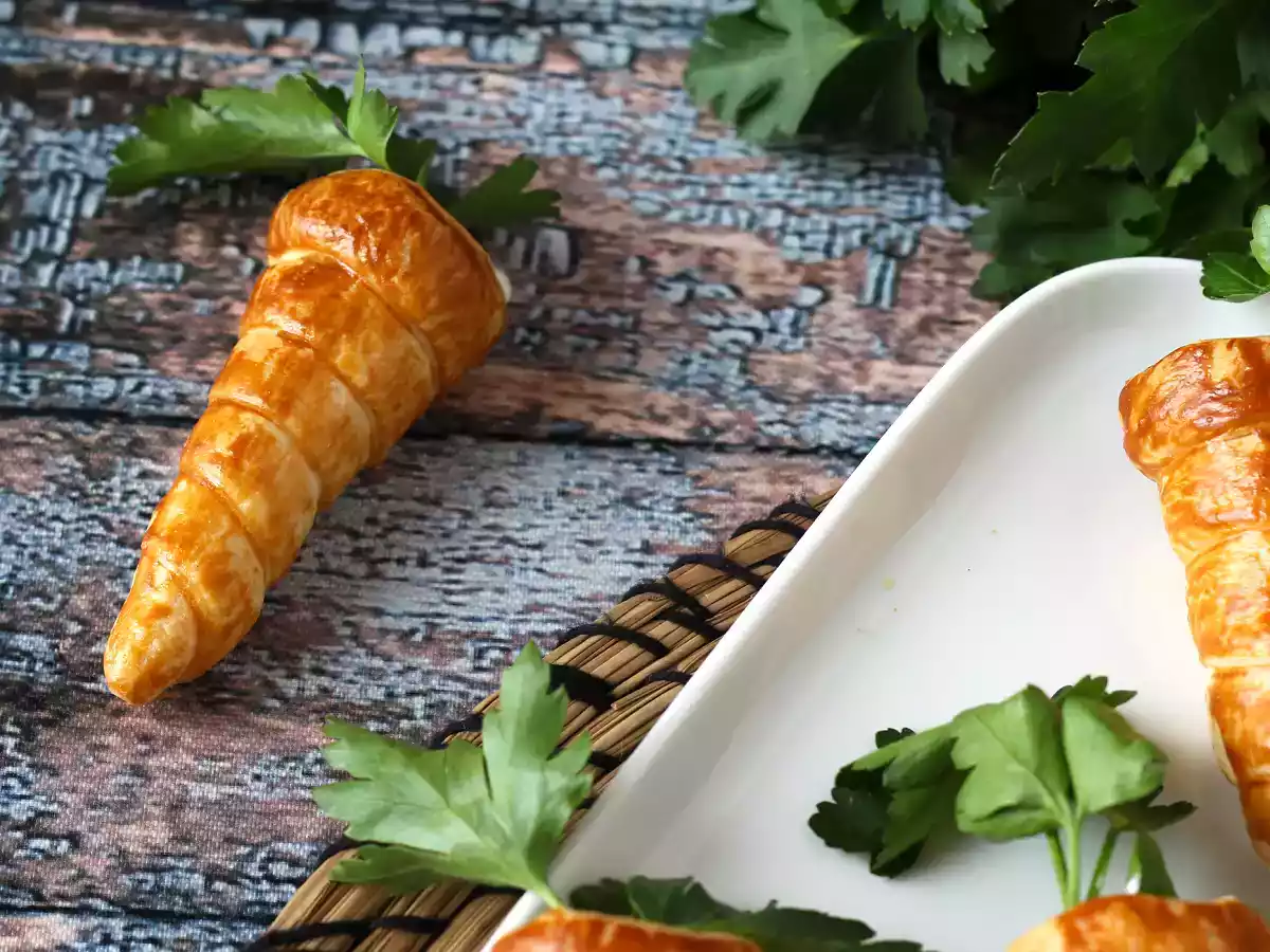 Søde butterdejsgulerødder til en påskeaperitif: gedeost og soltørrede tomater - foto 6
