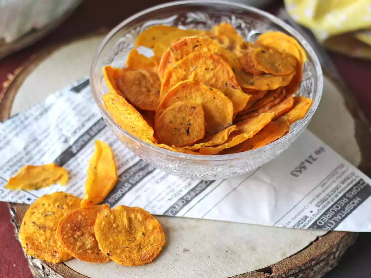 Søde kartoffelchips i mikroovn - foto 2