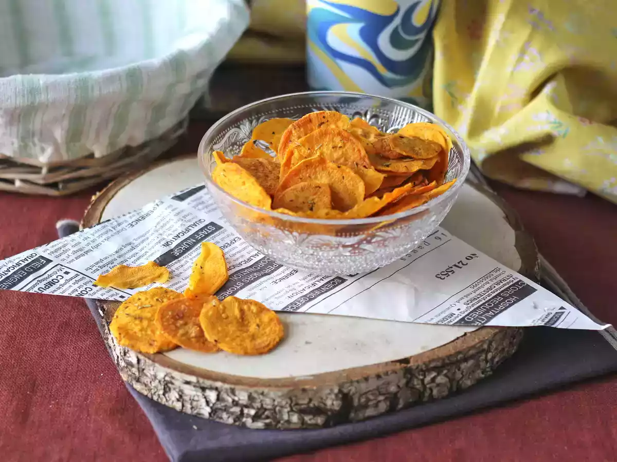 Søde kartoffelchips i mikroovn - foto 3