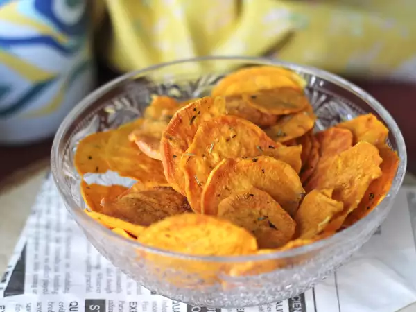 Opskrift Søde kartoffelchips i mikroovn