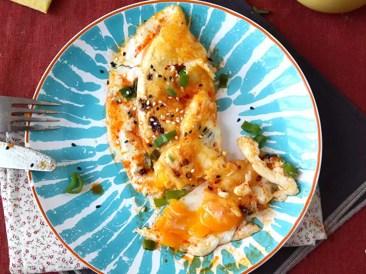 Spejlæg med honning og mozzarella, den søde, salte og krydrede ekspresmorgenmad! - foto 2