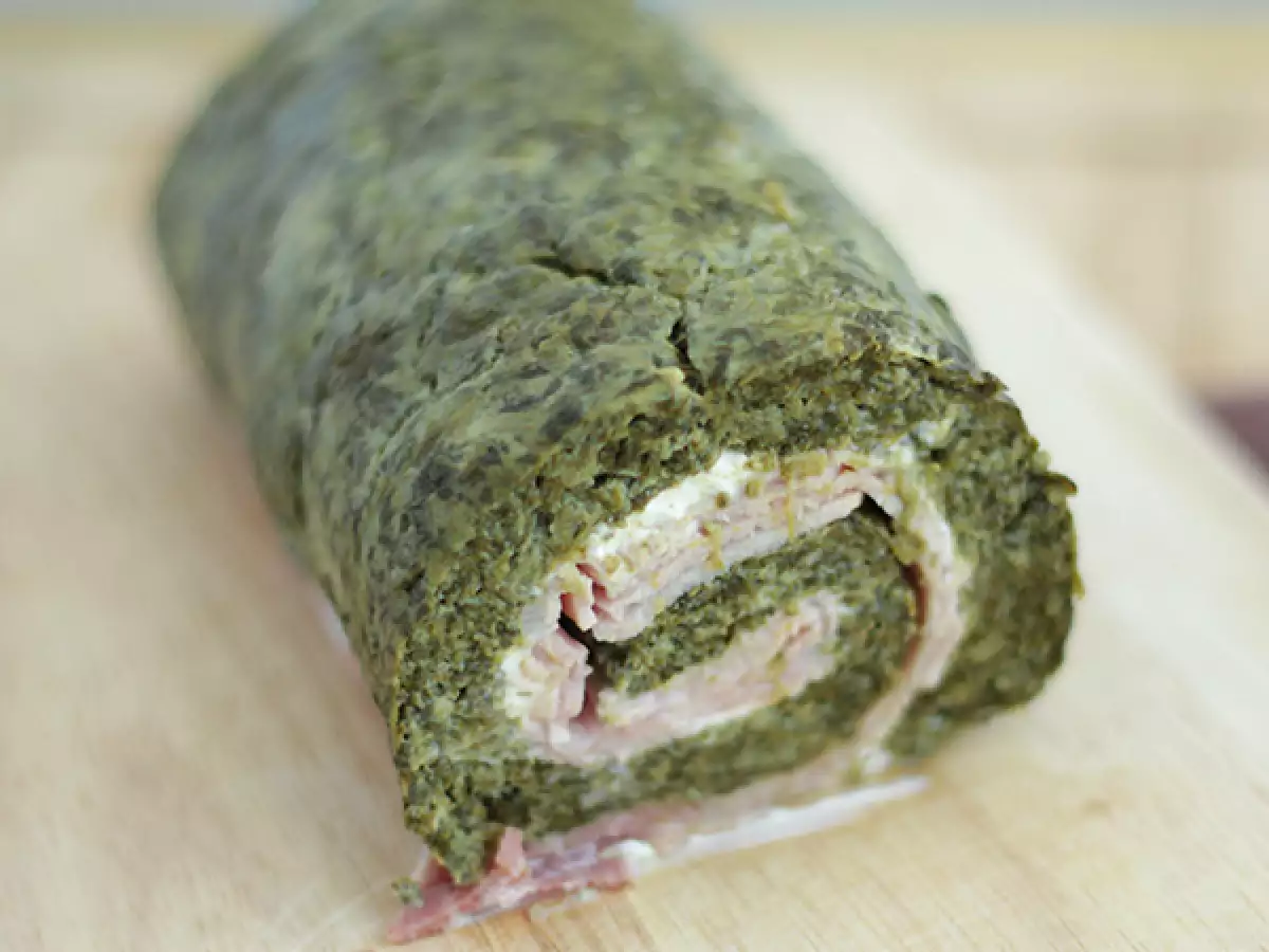 Spinatroulade med skinke og flødeost - foto 3