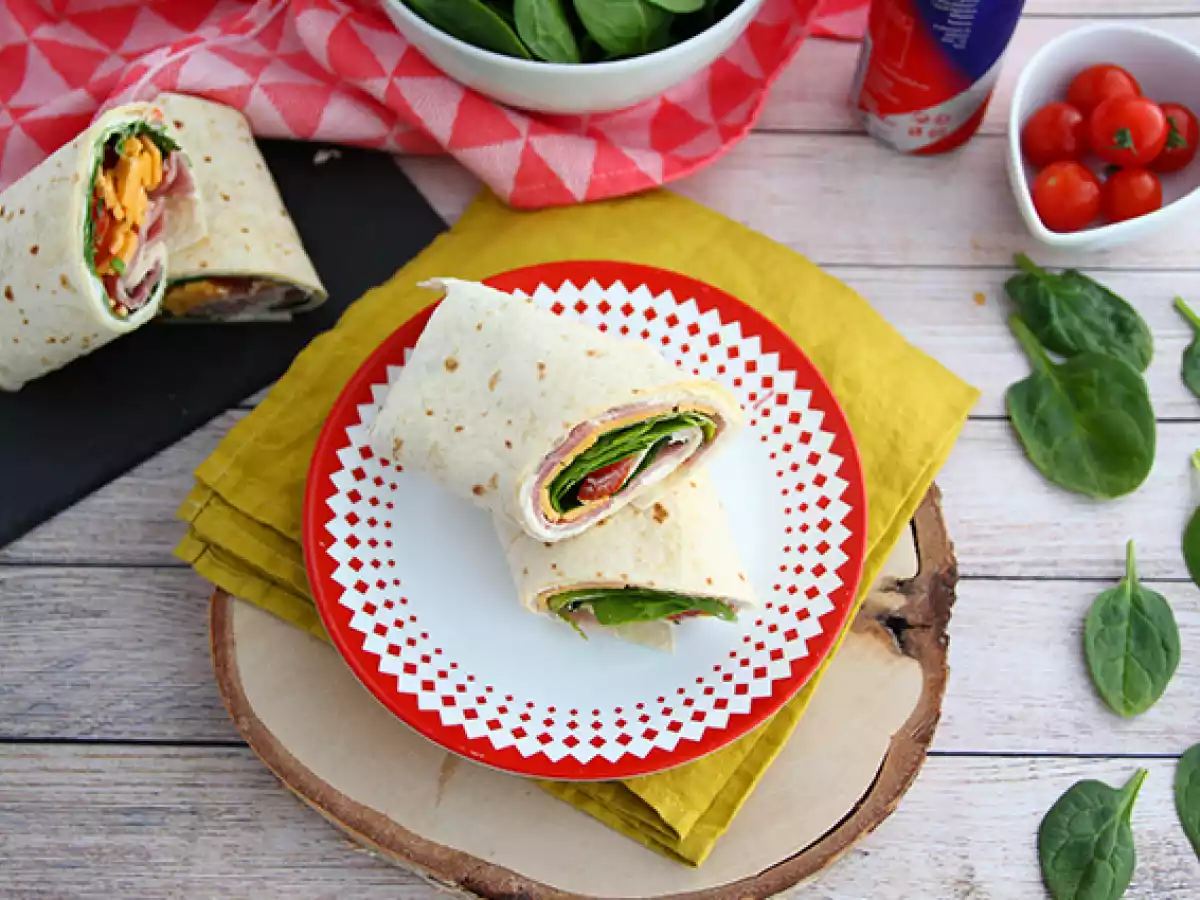Spinatwraps med skinke og cheddar - foto 5