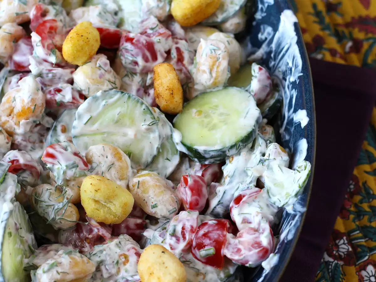 Sprød gnocchi-salat, ultra trendy, velsmagende og afbalanceret, perfekt til sommeren! - foto 2