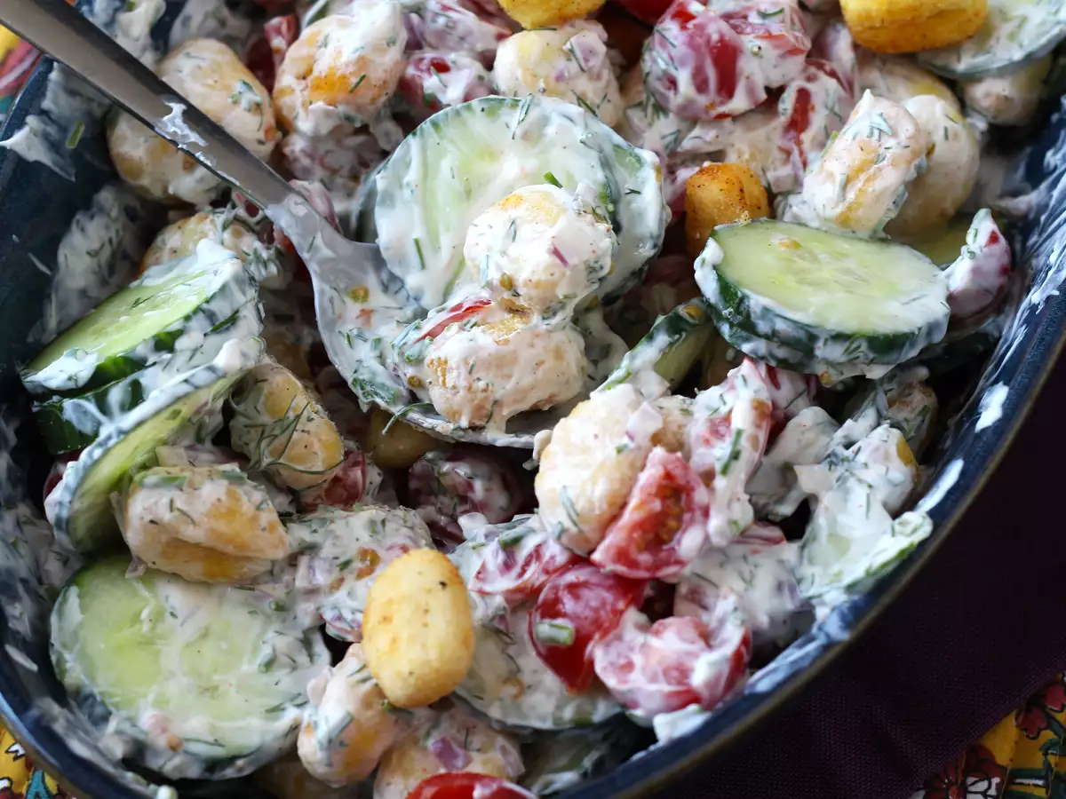 Sprød gnocchi-salat, ultra trendy, velsmagende og afbalanceret, perfekt til sommeren! - foto 8