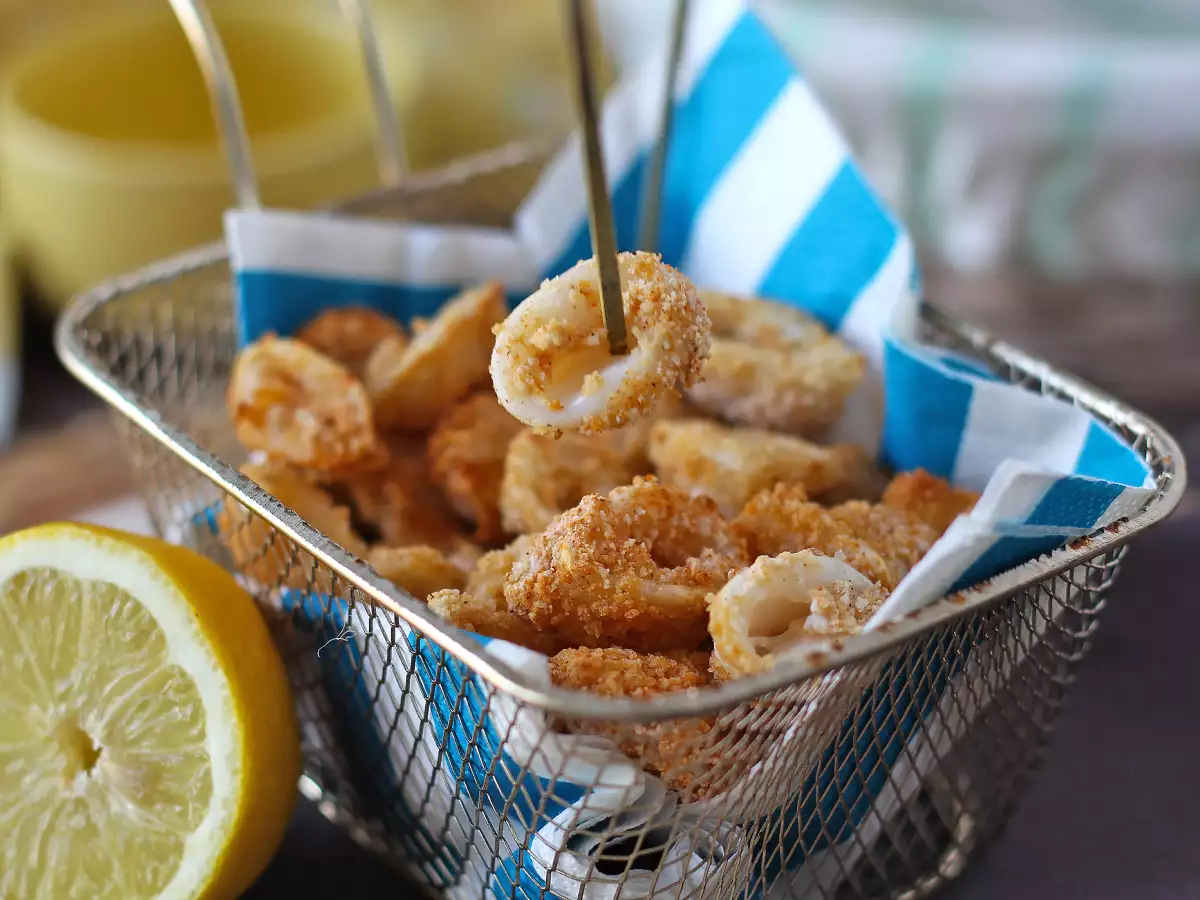 Sprøde og lette blæksprutteringe i airfryer - foto 4