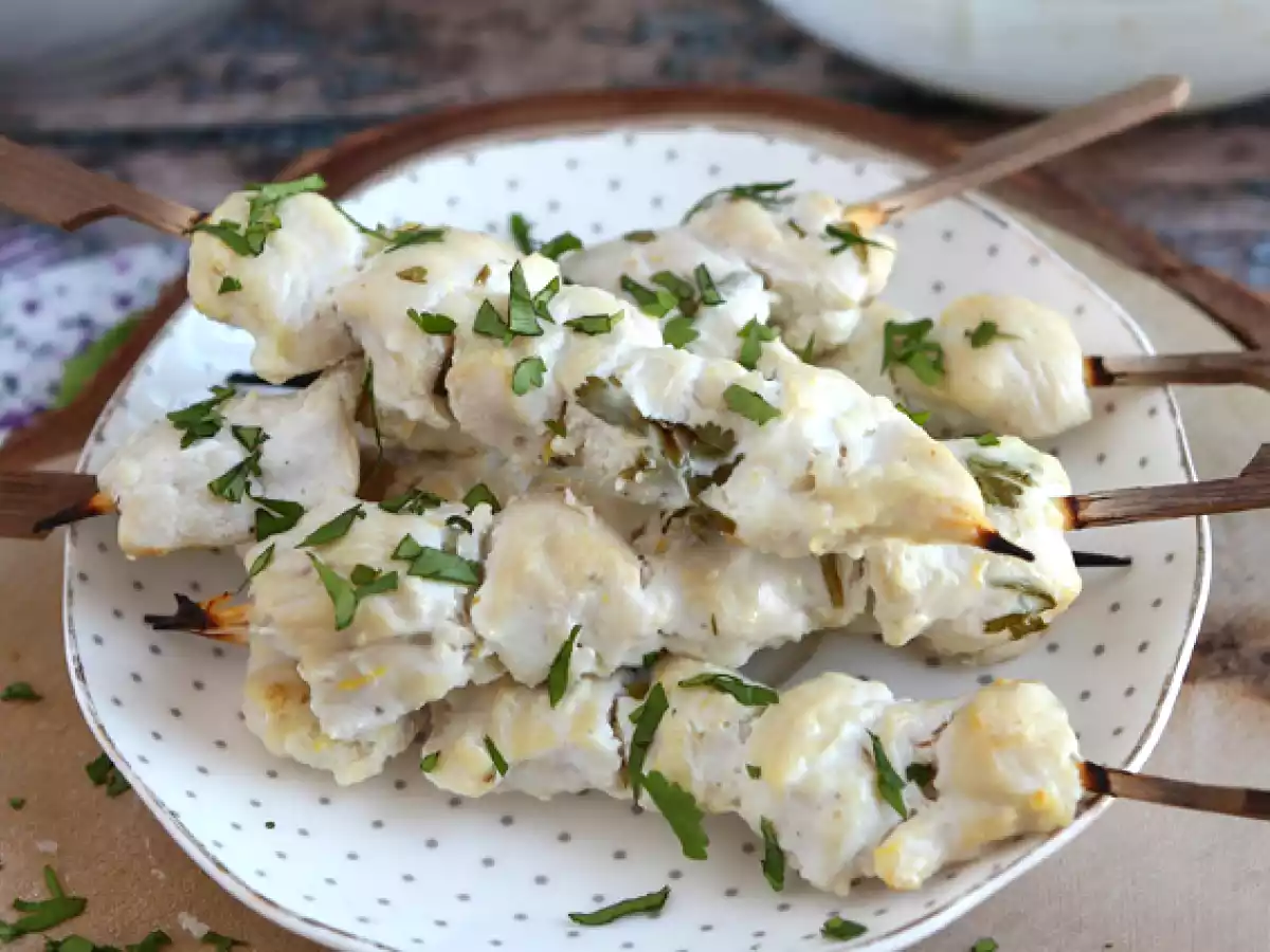 Spyd med marineret kylling i yoghurt/citron-sauce - foto 3