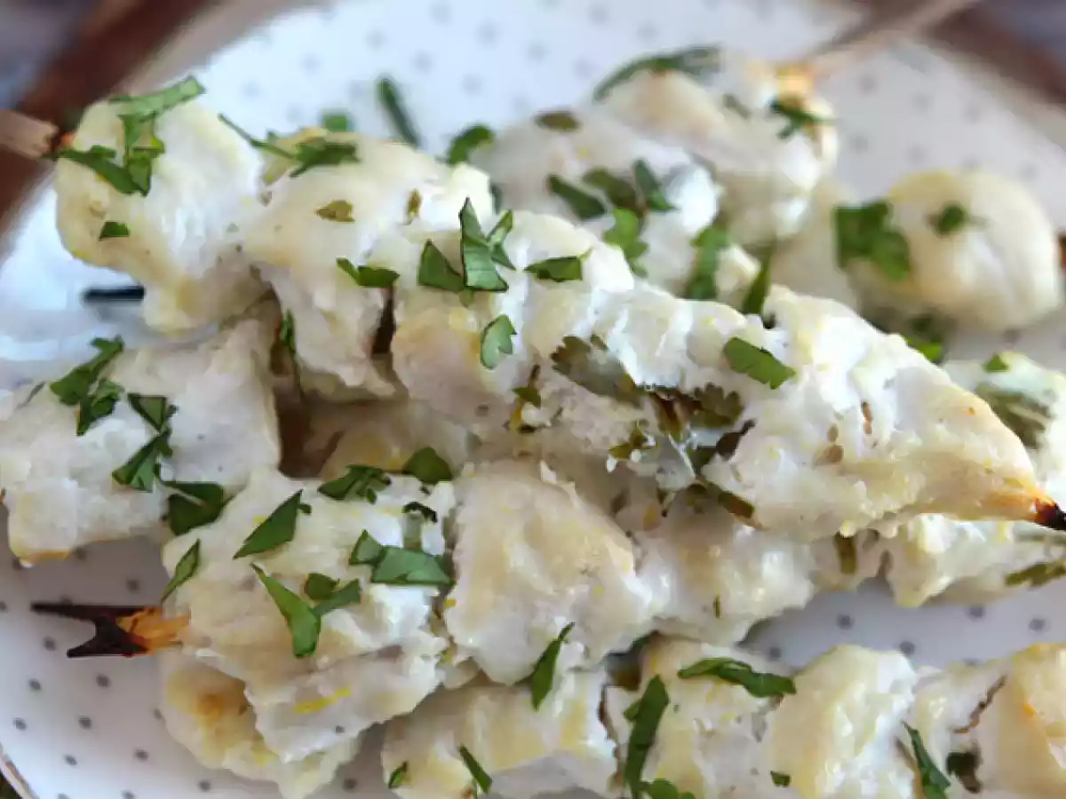 Spyd med marineret kylling i yoghurt/citron-sauce - foto 4