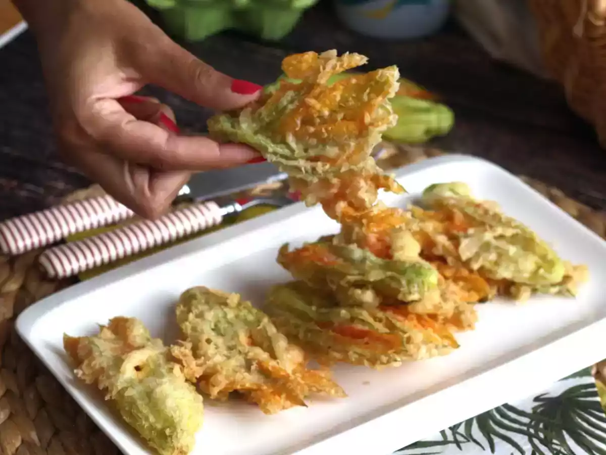 Stegte courgetteblomster, opskriften på dej med danskvand - foto 3