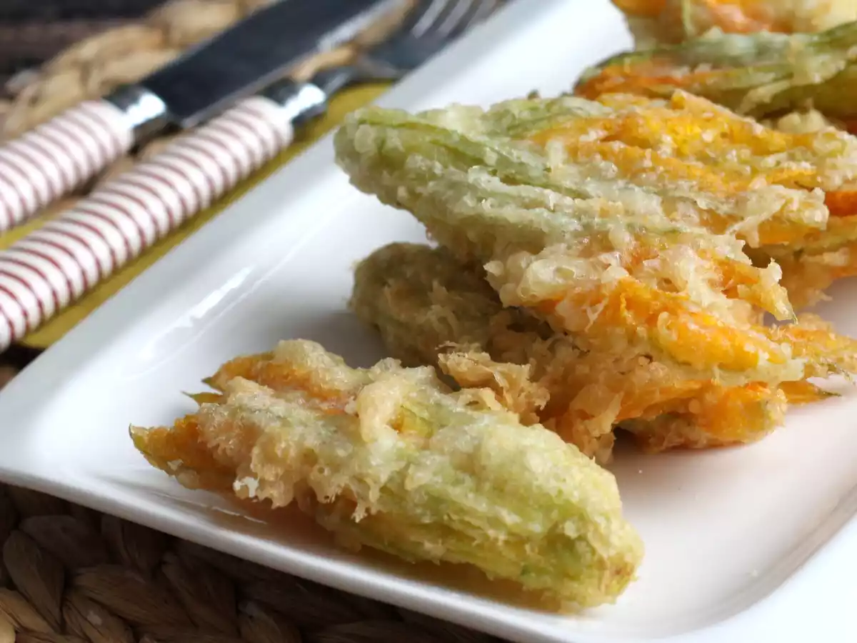 Stegte courgetteblomster, opskriften på dej med danskvand - foto 5